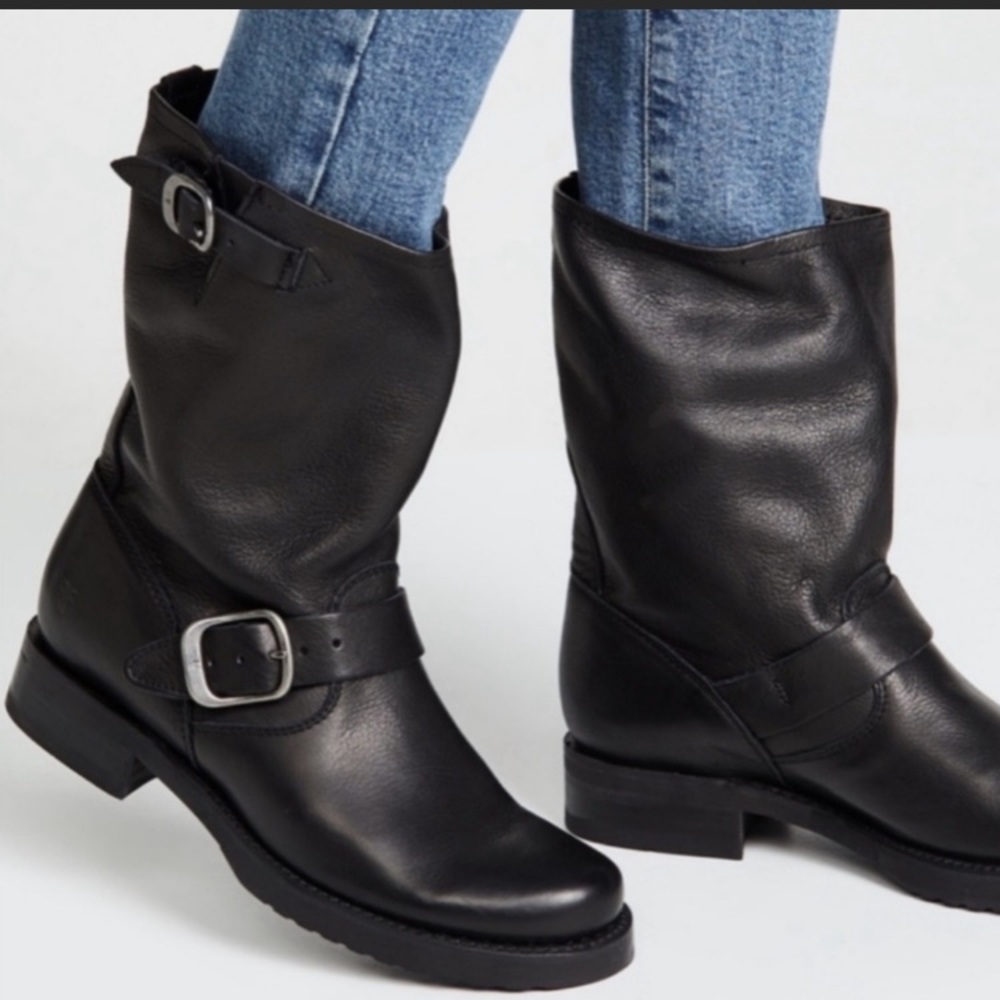 Women’s Frye Veronica Short Boot 6.5 Black Leather